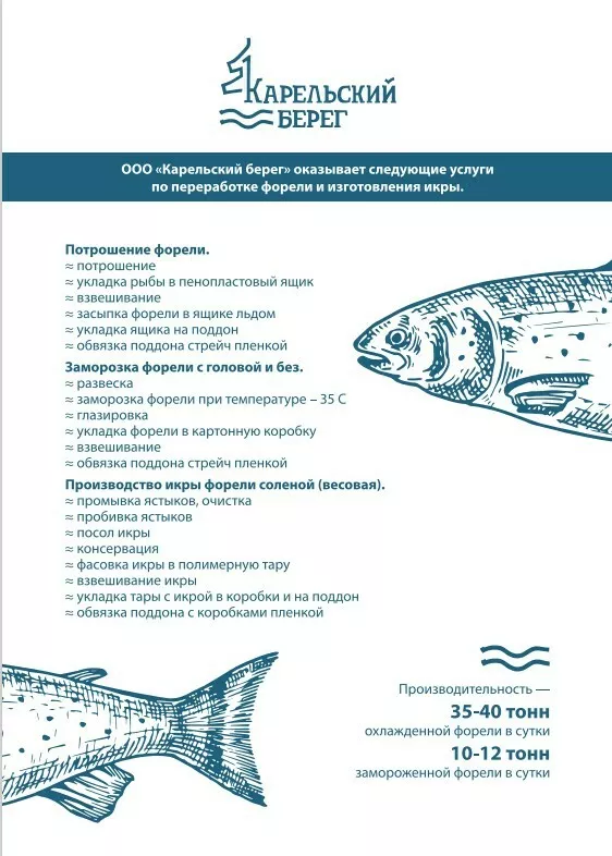 услуга по переработке рыбы в карелии в Петрозаводске 2